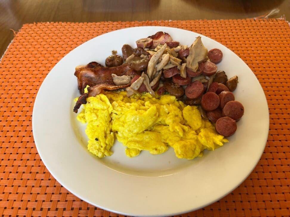 Savor Addis Restaurant' English Breakfast with Imported Bacon