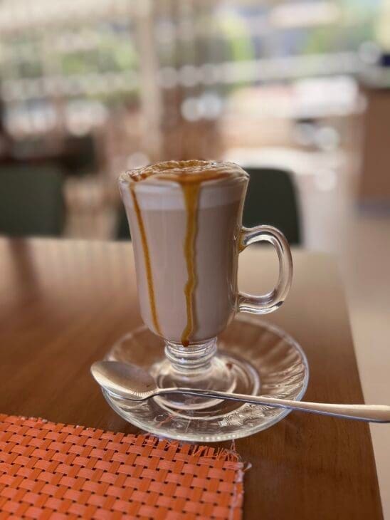 Caramel Latte at Savor Addis Restaurant