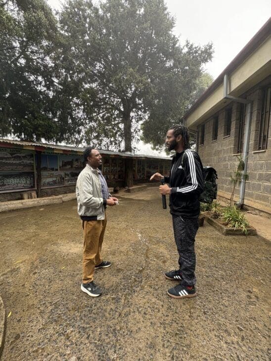 Leon P. Key III and Deresse Eshetu talking at Menelik II's First Palace