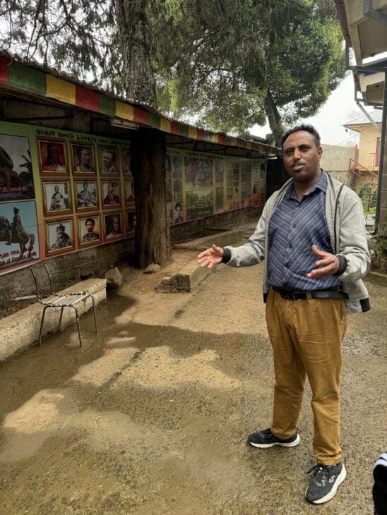 Deresse Eshetu talking at Menelik II's First Palace