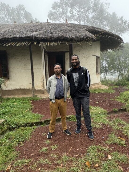 Leon P. Key III and Deresse Eshetu posing at Menelik II's First Palace