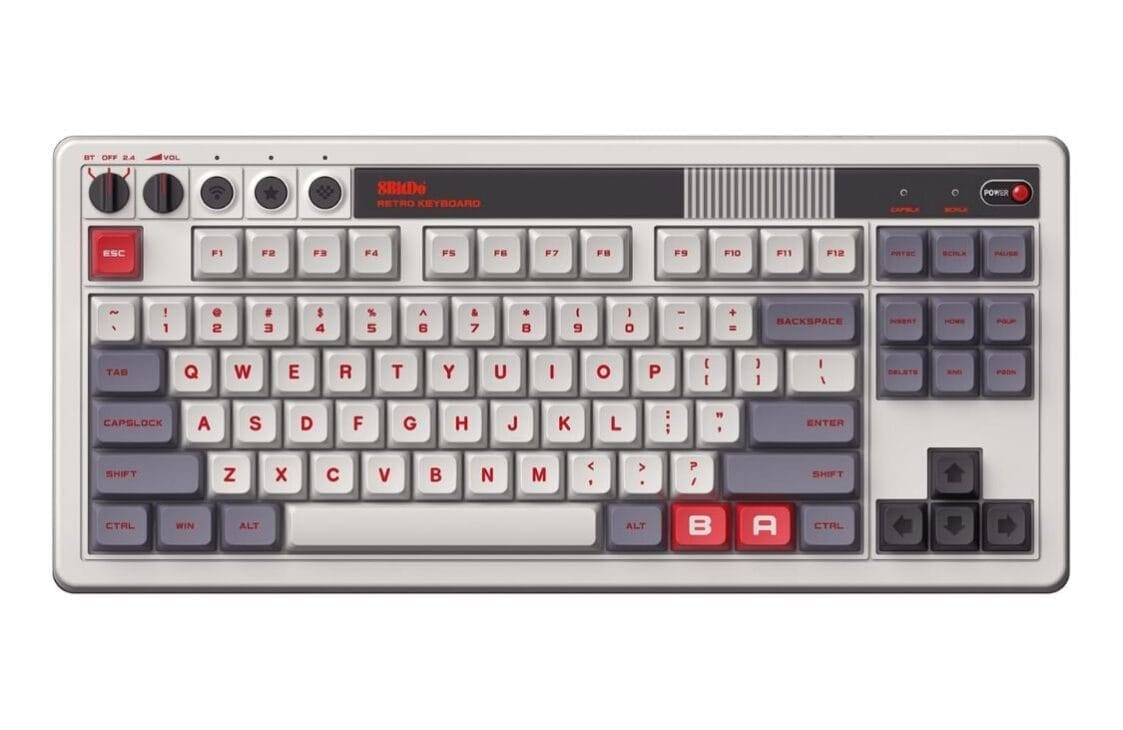 An image of the 8BitDo Retro Keyboard.
Source: https://amzn.to/3IryeLB